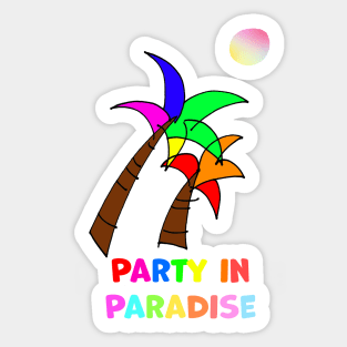 Party in Palm Tree Paradise Sticker